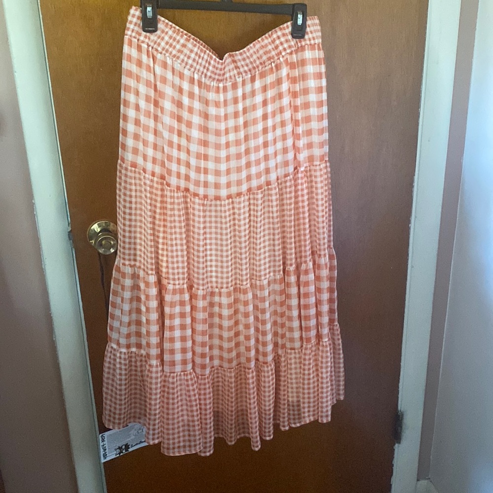lauren conrad XL gingham skirt
